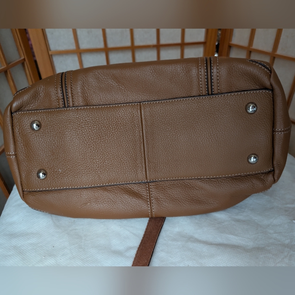Italian Leather Brown Shoulder Crossbody Bag | Satchel by Tignanello *Imperfect - Picture 7 of 15